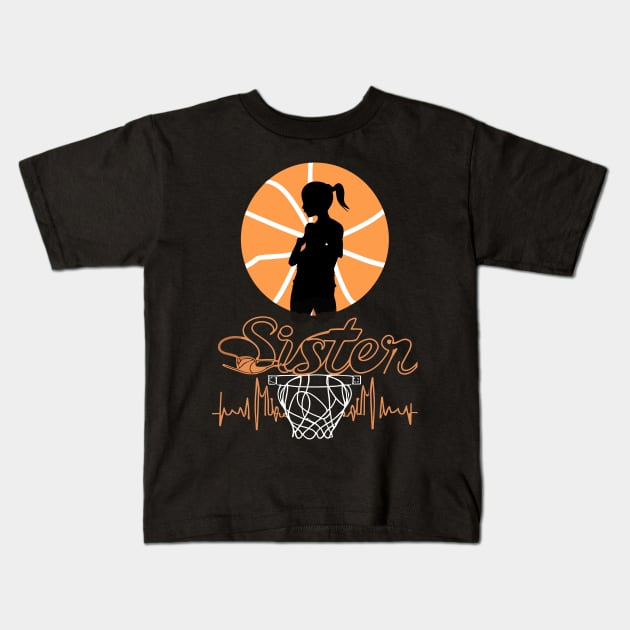 Proud Sister of a 2024 Senior Basketball Graduate Kids T-Shirt by rhazi mode plagget